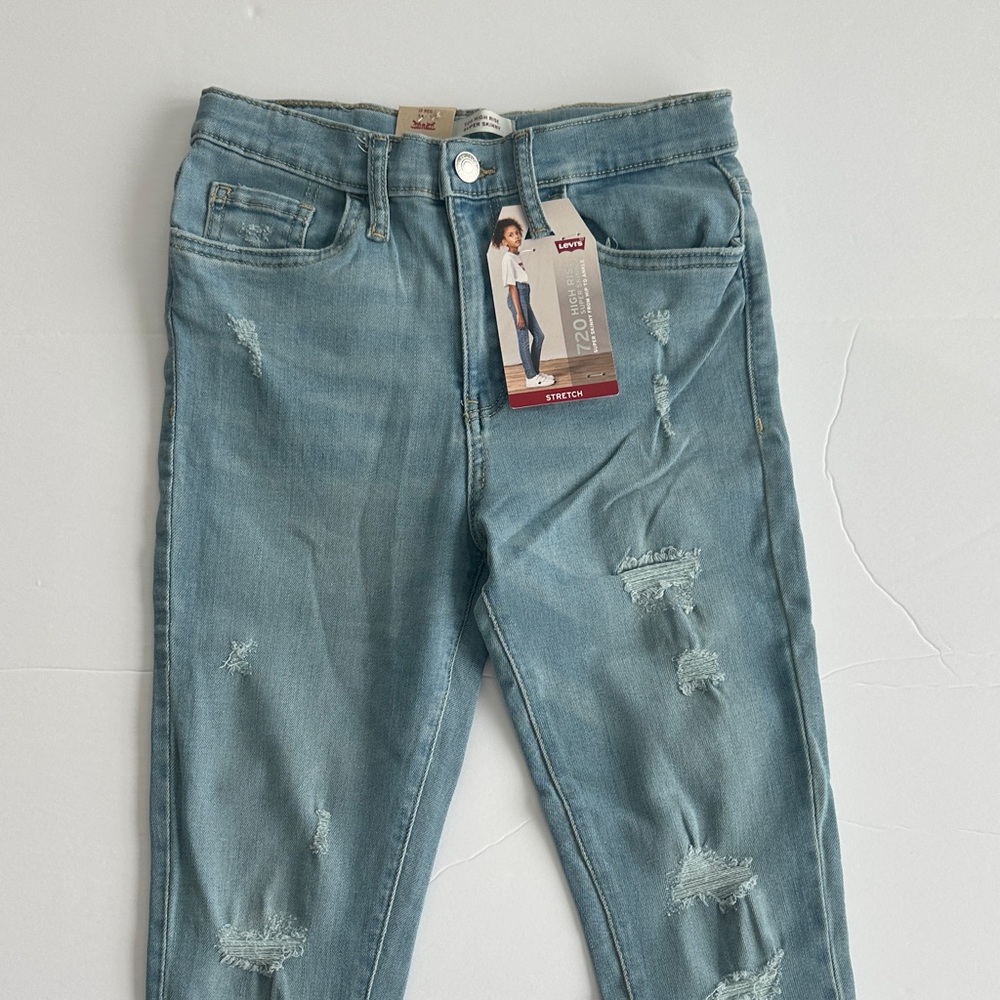 Levi's girls Light Blue Ripped Skinny Jeans size 12 reg